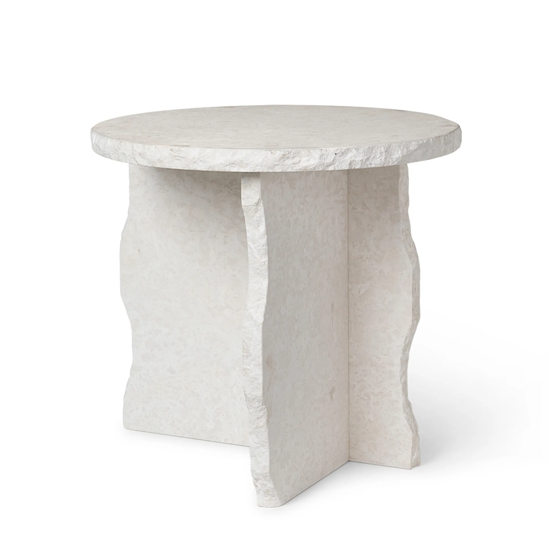 Mineral Sculptural table Ø52 cm, Bianco Curia Ferm Living