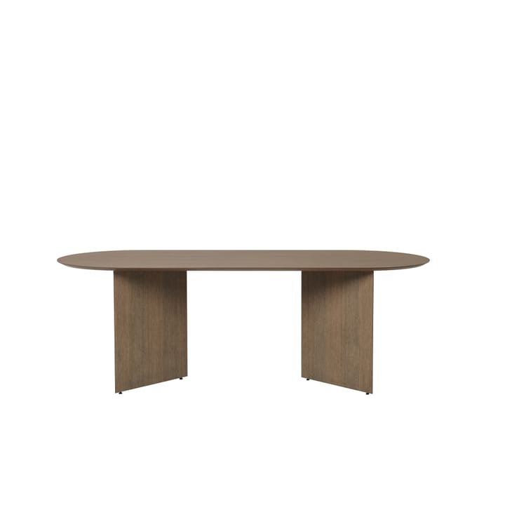 Mingle dining table oval - Oak dark stained. angled leg dark oak - Ferm LIVING