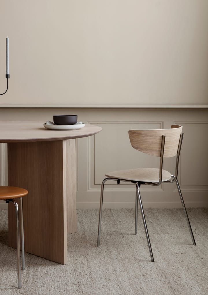 Mingle dining table oval, Oak natural veneer. angled leg oak Ferm Living