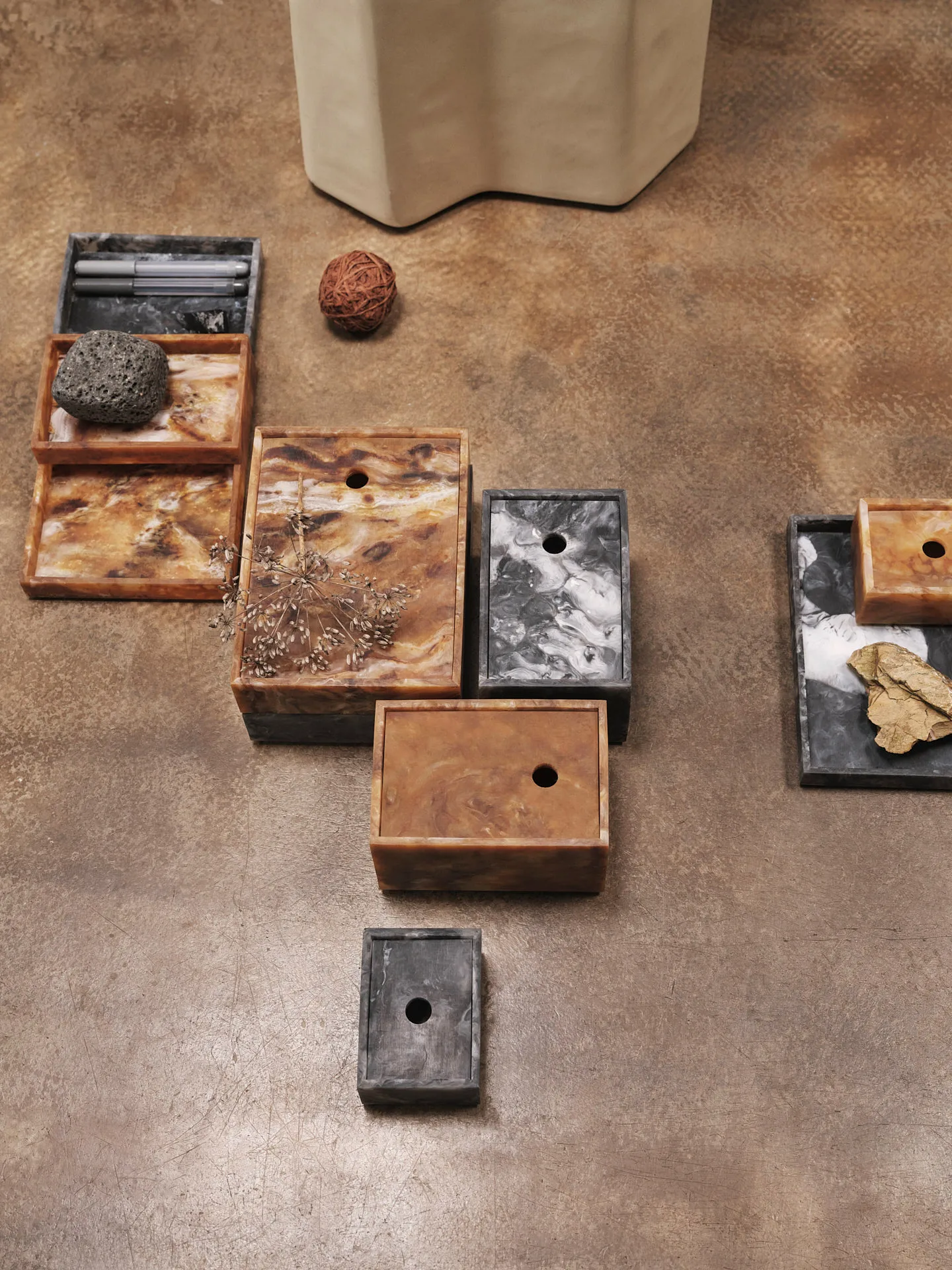 Mist decorative tray 15x20 cm, Charcoal Ferm Living