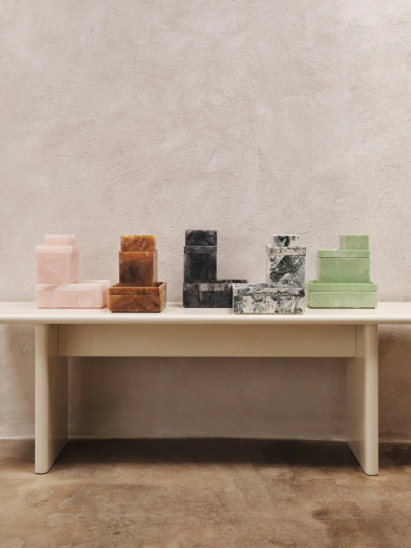 Mist storage box 7,5x10 cm, Emerald-off white Ferm Living