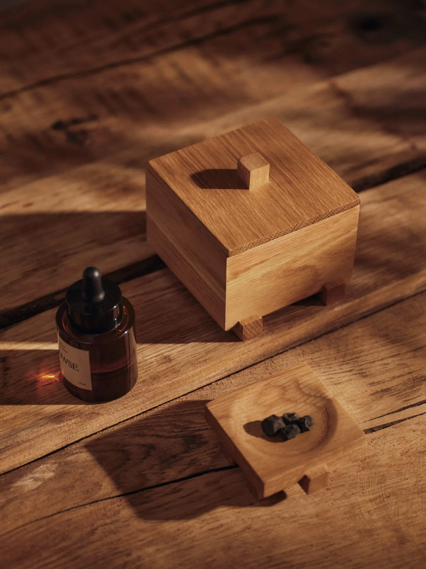 Moku tray, Untreated oak, 7x8 cm Ferm Living