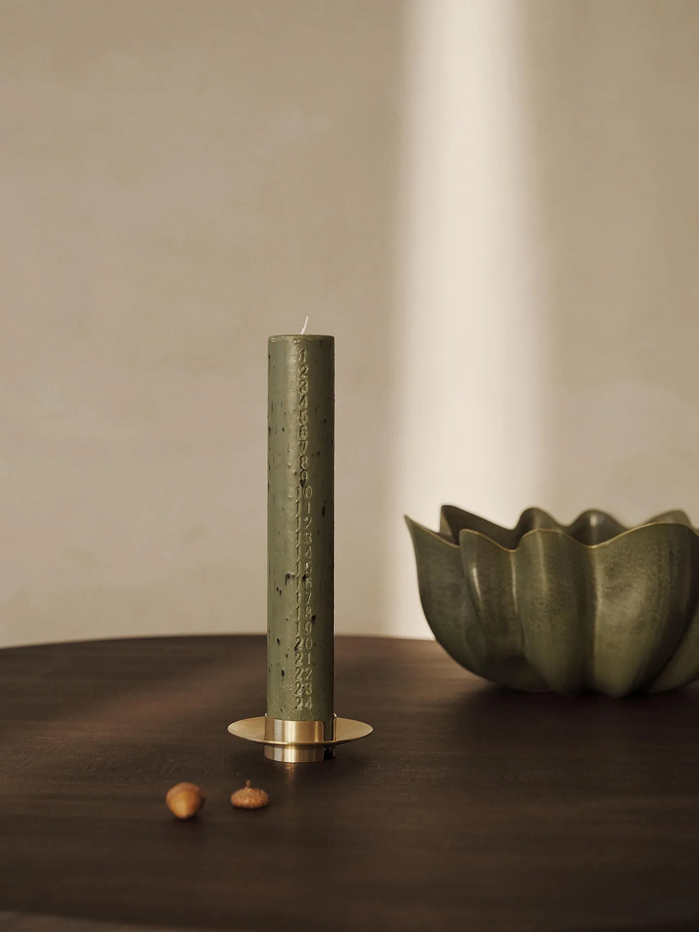 Mura calender candle, Artichoke green Ferm Living