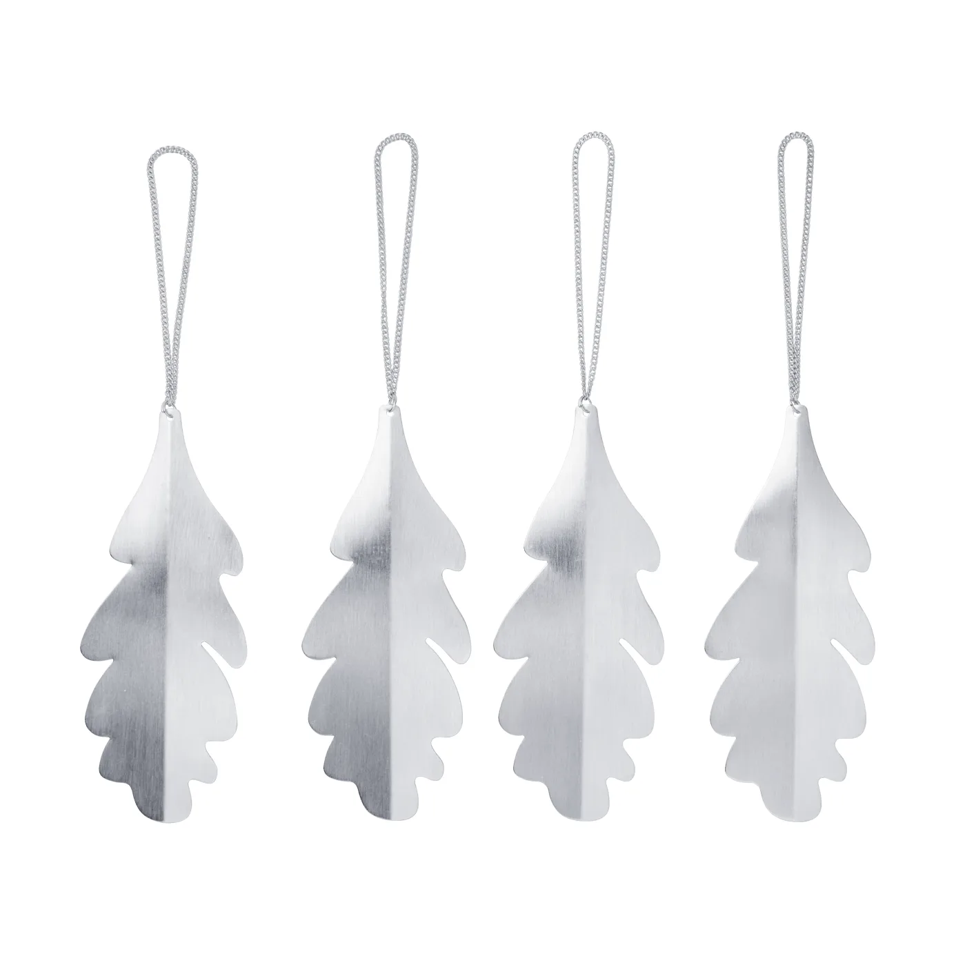 Oak leaf decorative hanging 13.5 cm 4 pack, Silver Ferm Living