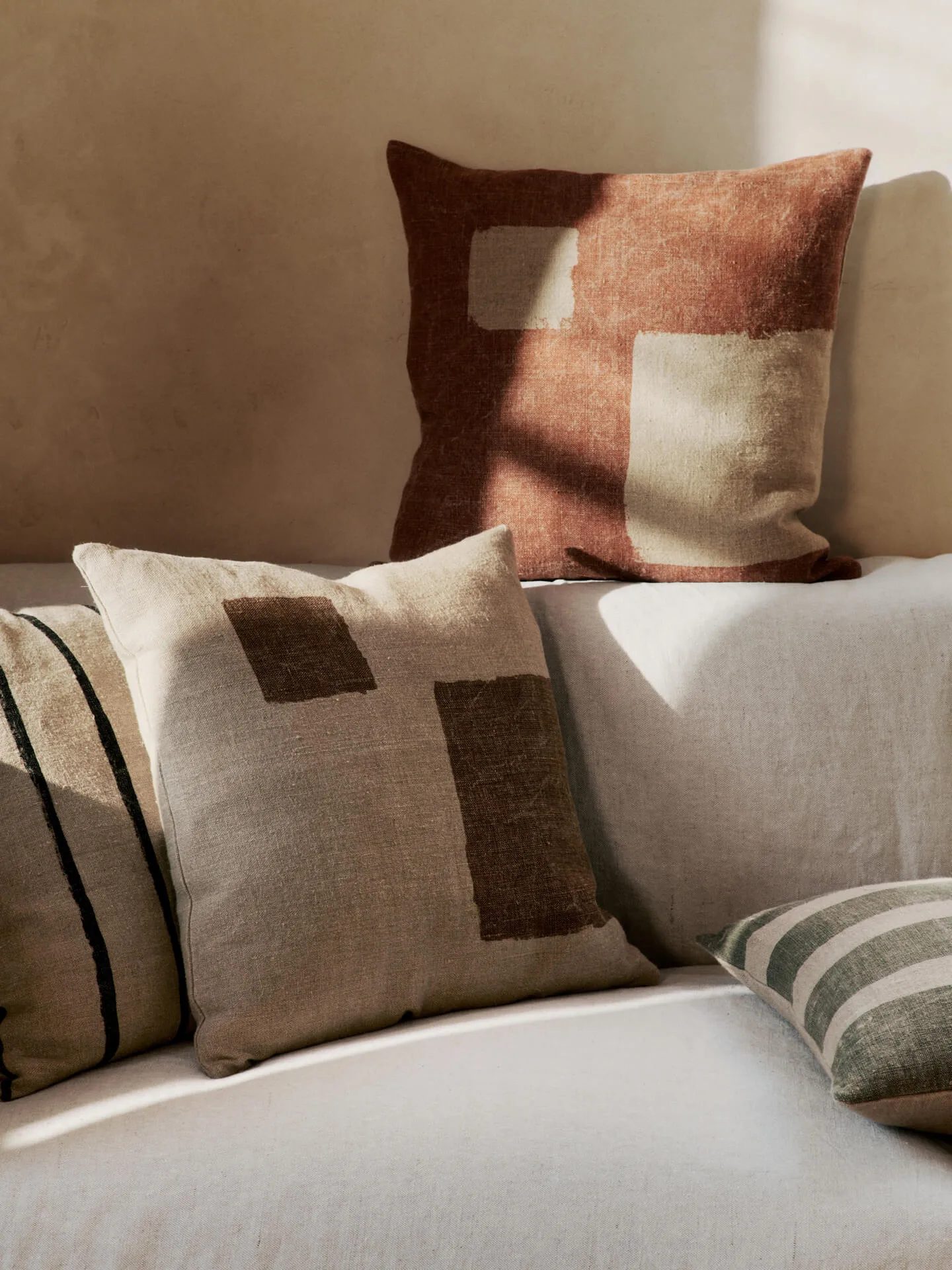 Oleo cushion cover 50x50 cm, Terracotta-Natural Ferm Living