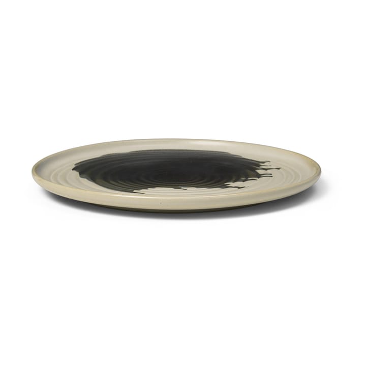 Omhu plate ⌀26.5 cm - off white-charcoal - Ferm LIVING