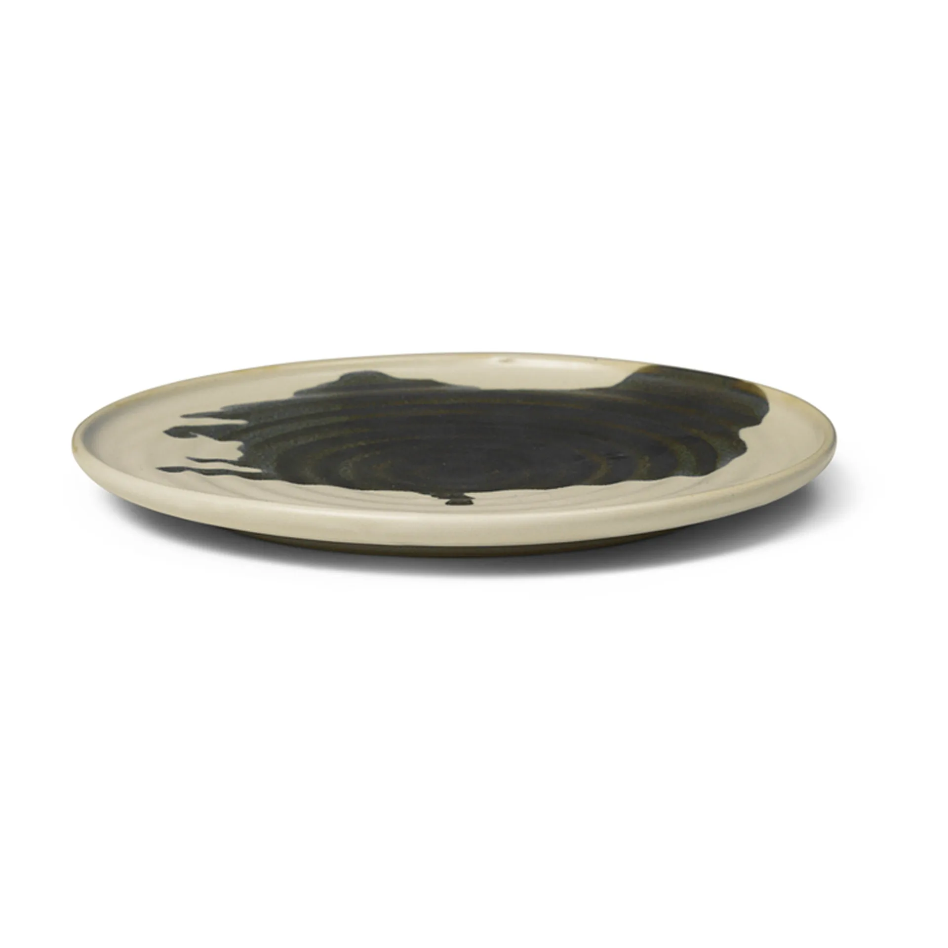 Omhu small plate ⌀21, off white-charcoal Ferm Living