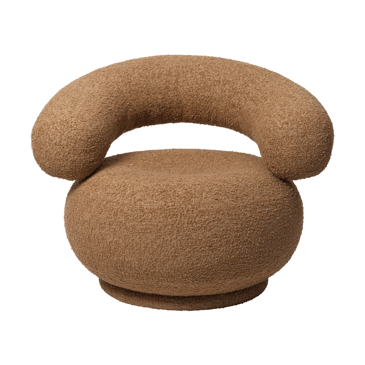 Orbo Lounge chair swivel, Raw bouclé - Tan Ferm Living