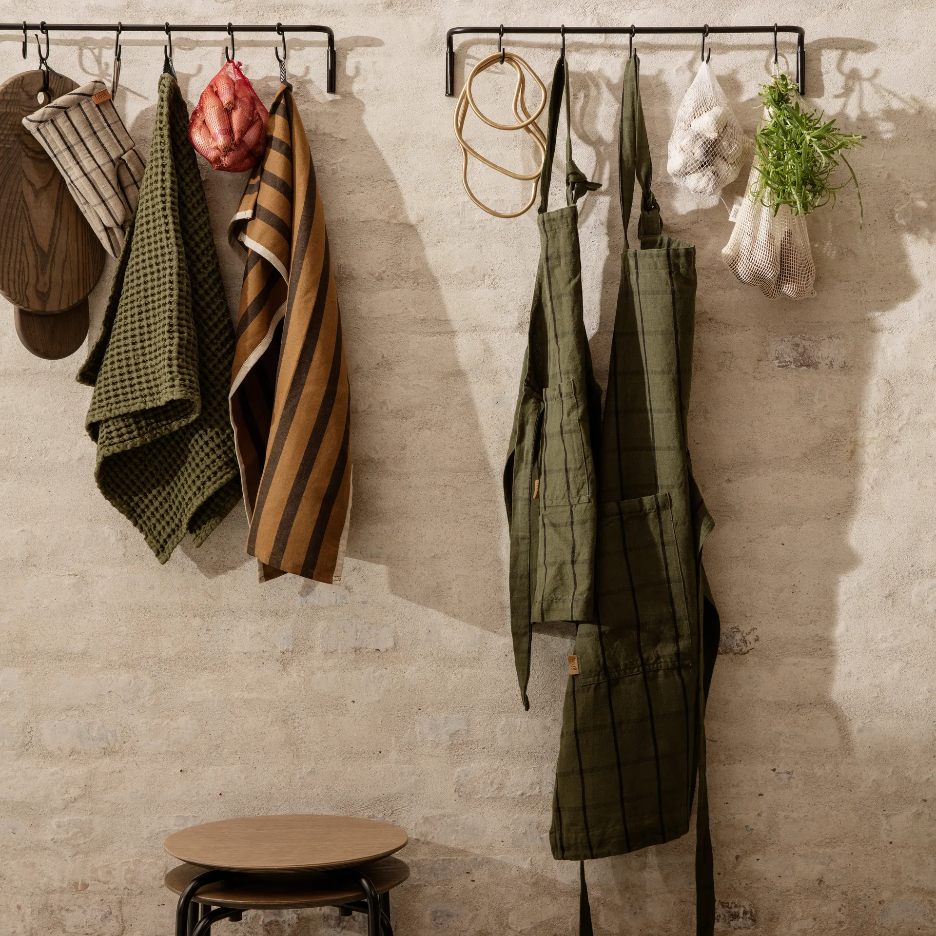 Organic towel 50x100 cm, olive Ferm Living