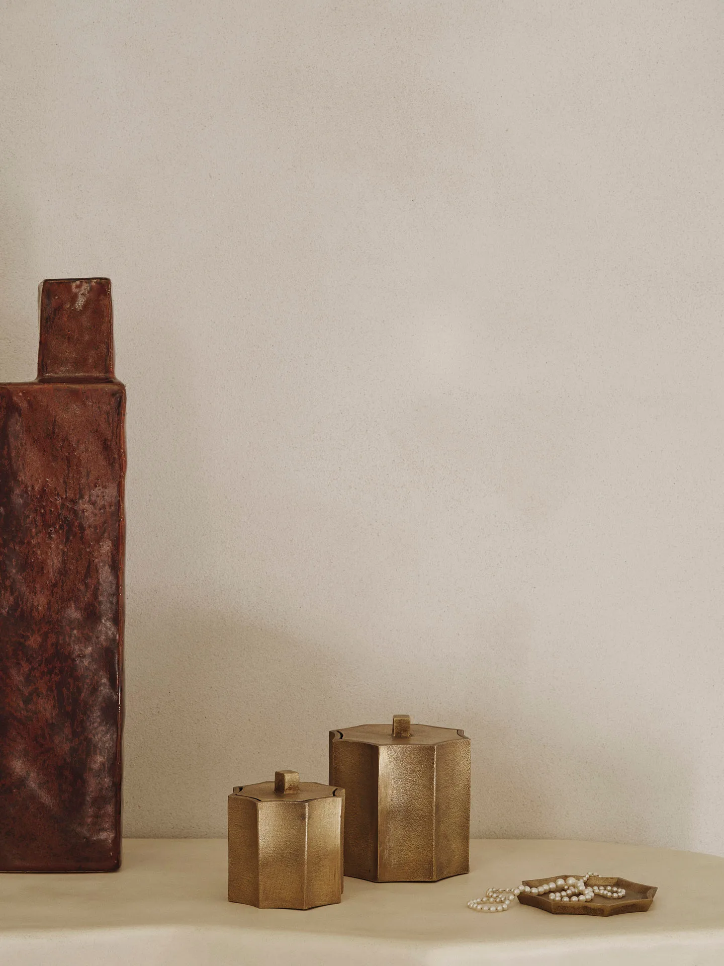 Otte decorative tray 9,5x9,5 cm, Brass finish Ferm Living