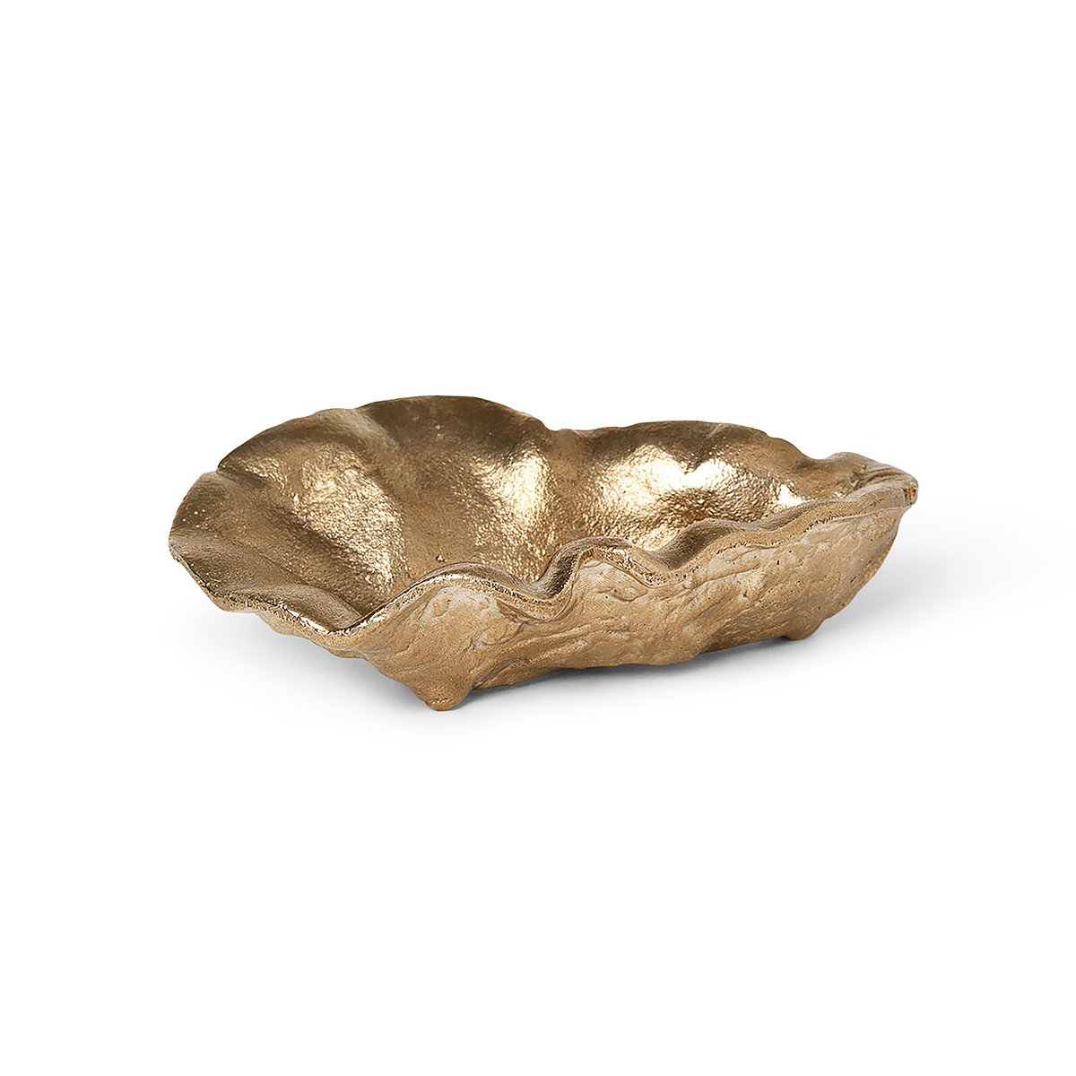 Ferm Living Oyster decoration bowl 10.5 cm brass | Scandinavian Design | Decorative bowls | Gold-coloured