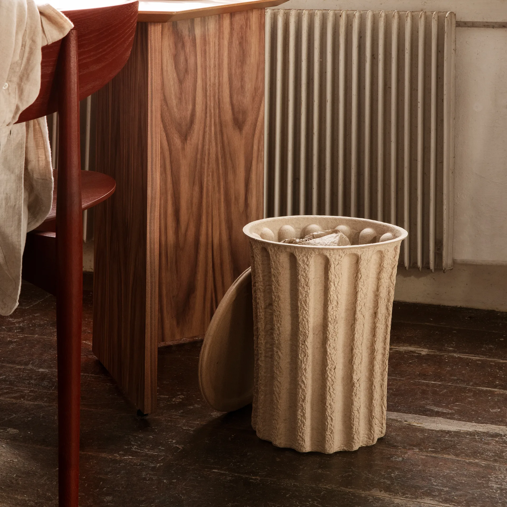 Paper Pulp wastepaper basket, Brown Ferm Living