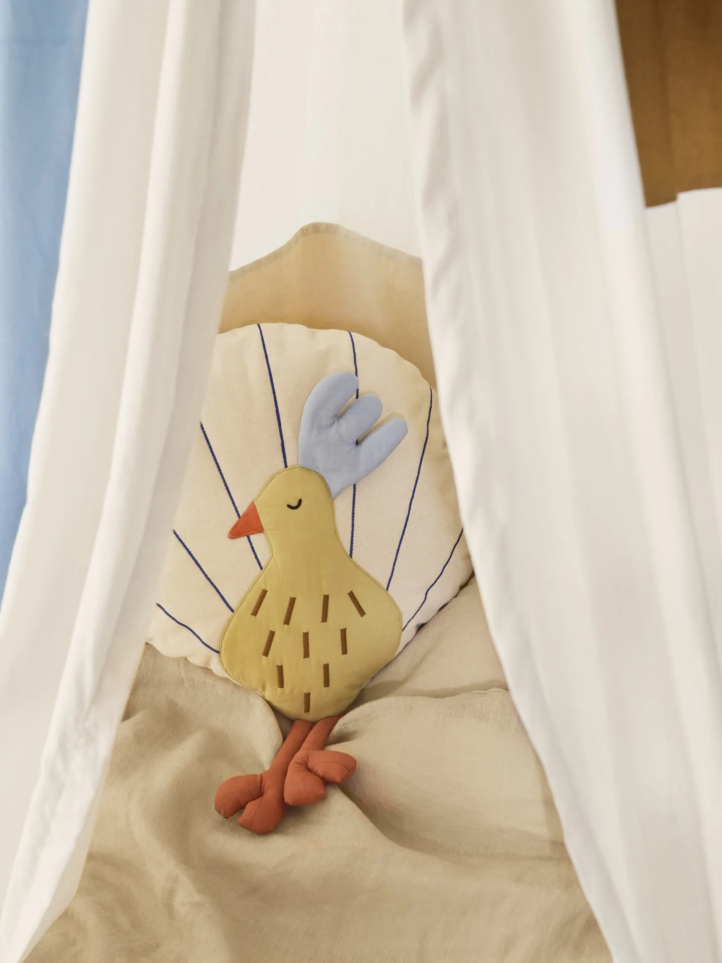 Peacock cushion, Silver Fern-undyed Ferm Living