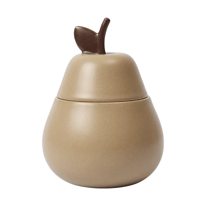 Pear ceramic bowl with lid - Cashmere - Ferm Living