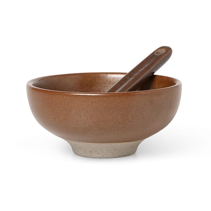 Petite salt bowl with spoon 2 pieces - Chocolate - Ferm LIVING