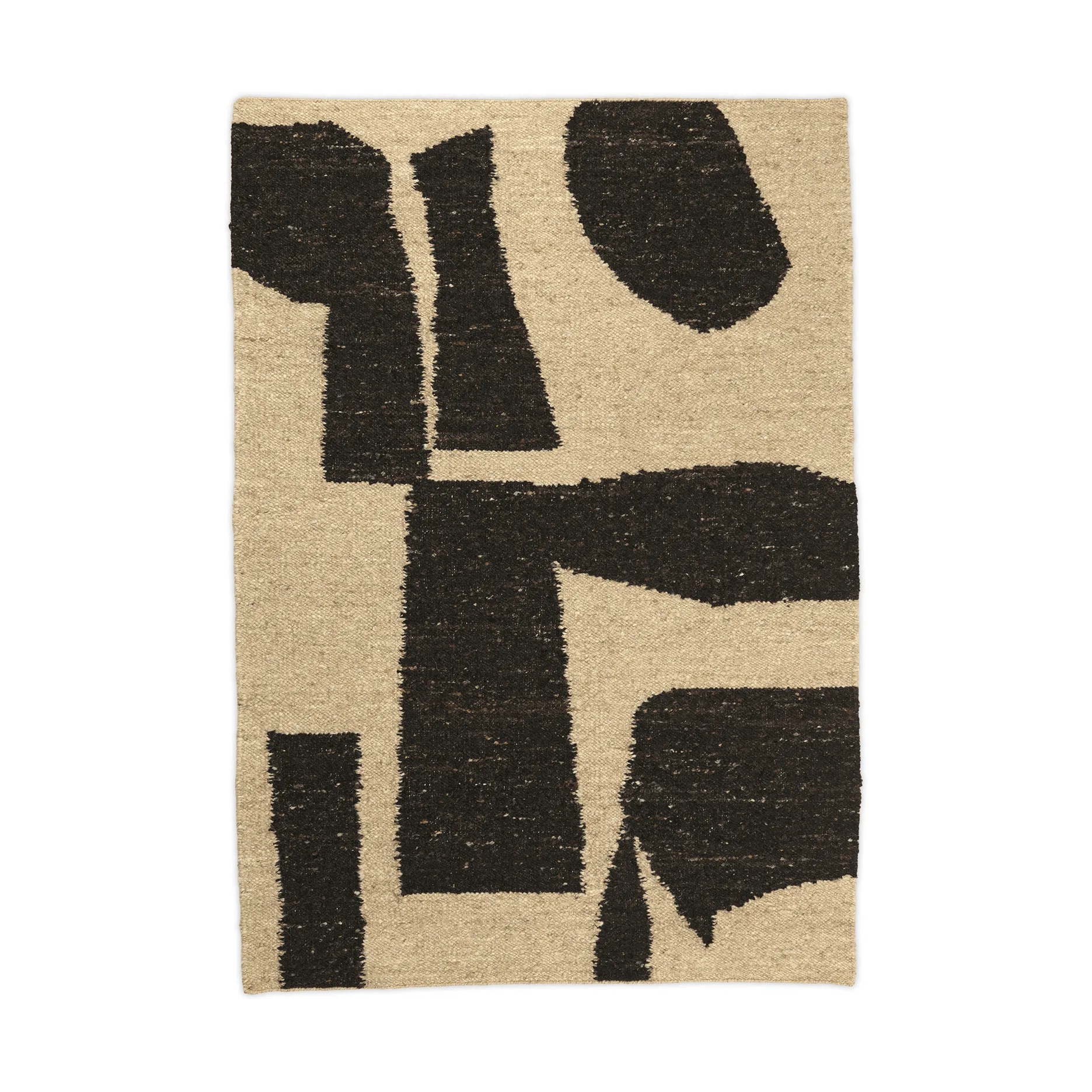 Piece wool rug, Off-white-Coffee, 140x200 cm Ferm Living