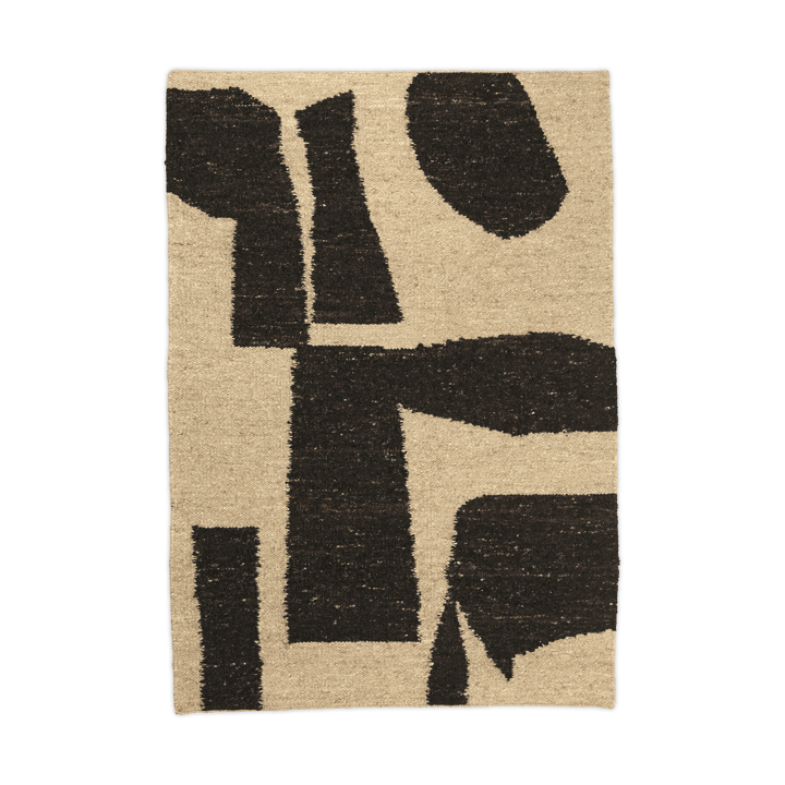 Piece wool rug - Off-white-Coffee, 140x200 cm - Ferm LIVING
