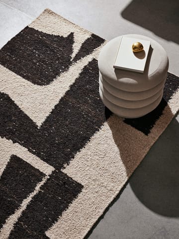 Piece wool rug - Off-white-Coffee, 140x200 cm - ferm LIVING