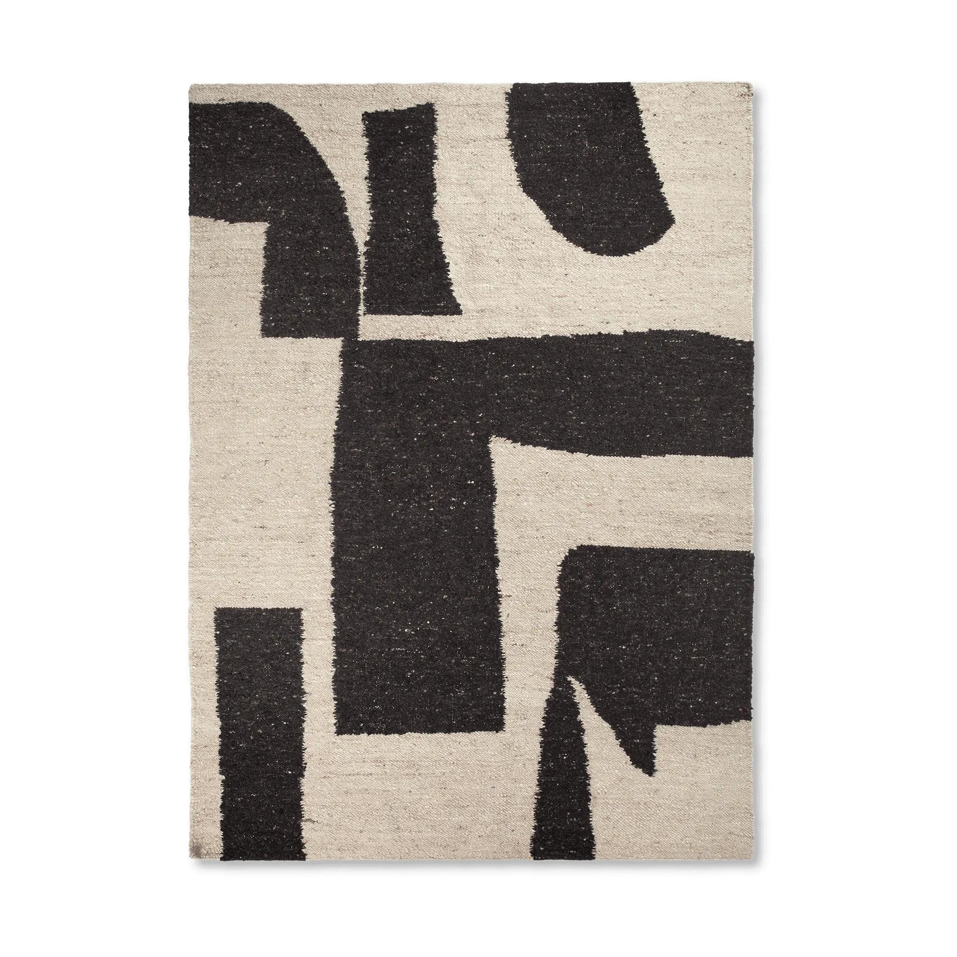 Piece wool rug, Off-white-Coffee, 200x300 cm Ferm Living