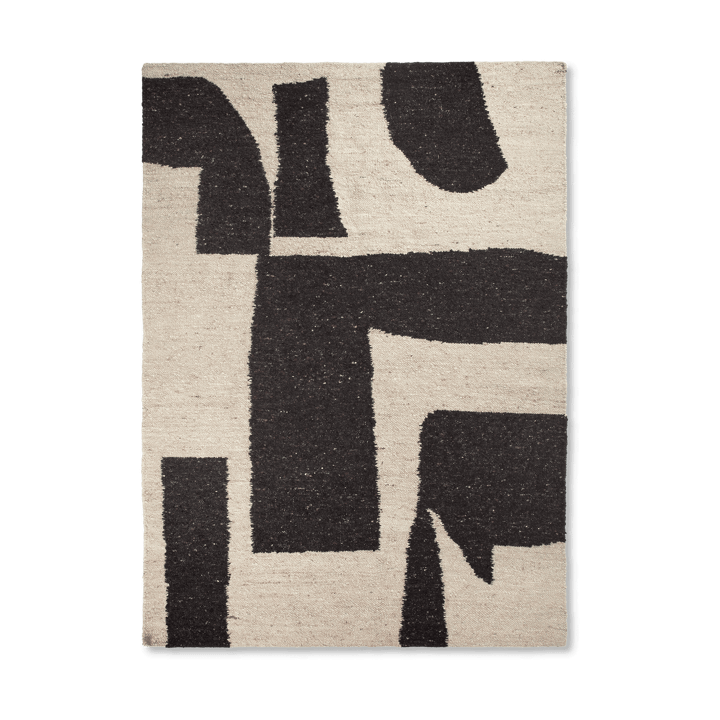 Piece wool rug - Off-white-Coffee, 200x300 cm - Ferm LIVING