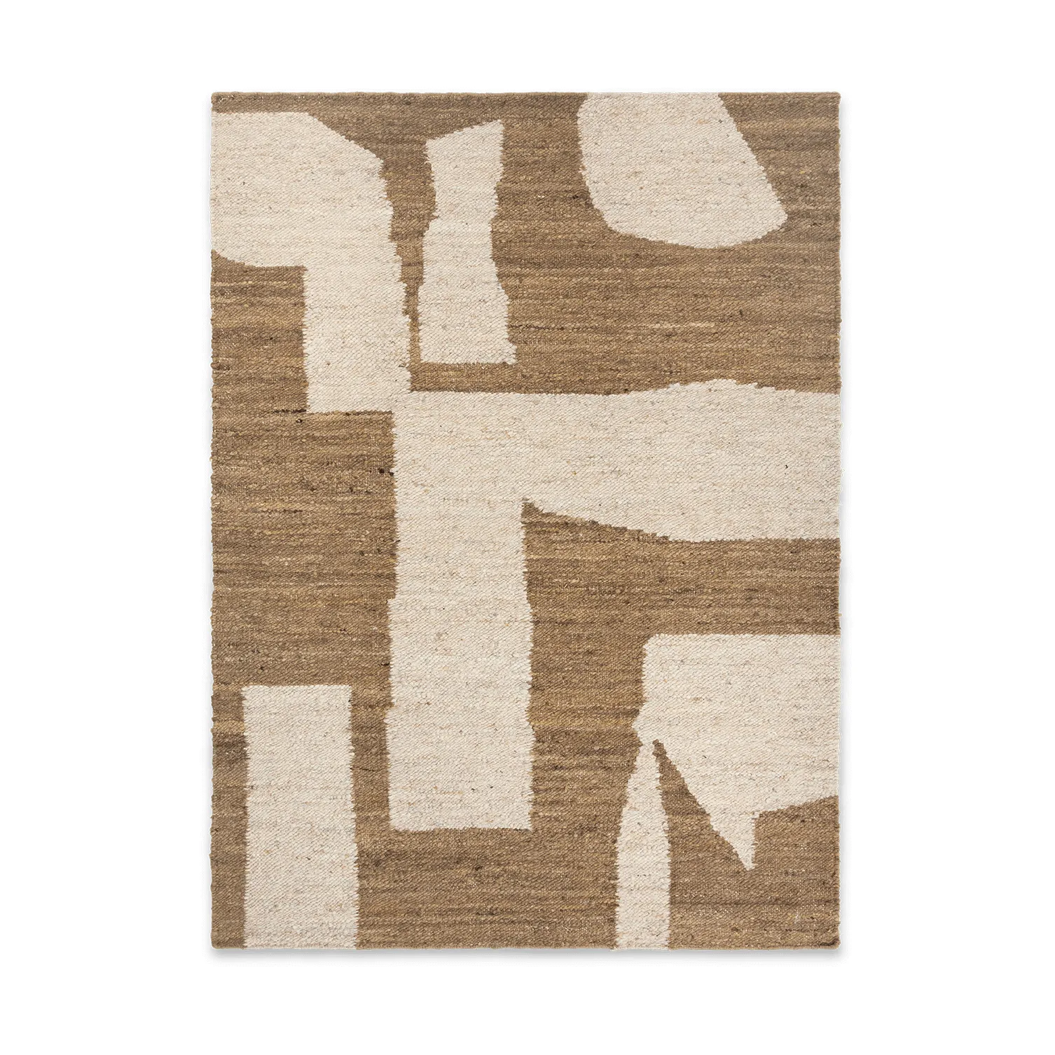 Piece wool rug, Off-white-Toffee, 140x200 cm Ferm Living