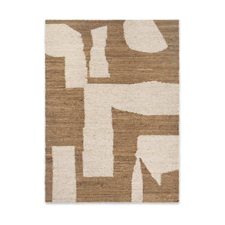 Piece wool rug - Off-white-Toffee, 140x200 cm - ferm LIVING