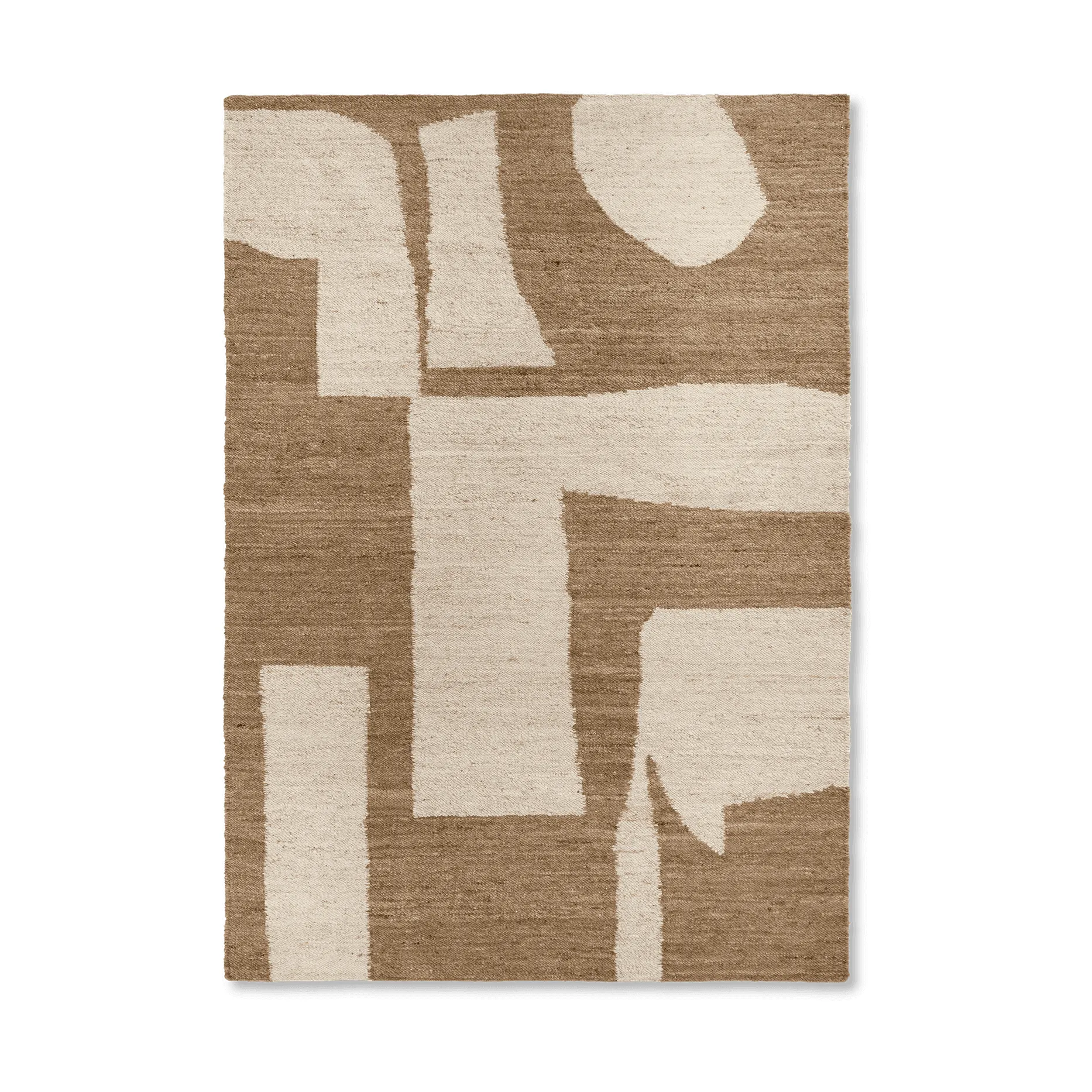 Piece wool rug, Off-white-Toffee, 200x300 cm Ferm Living
