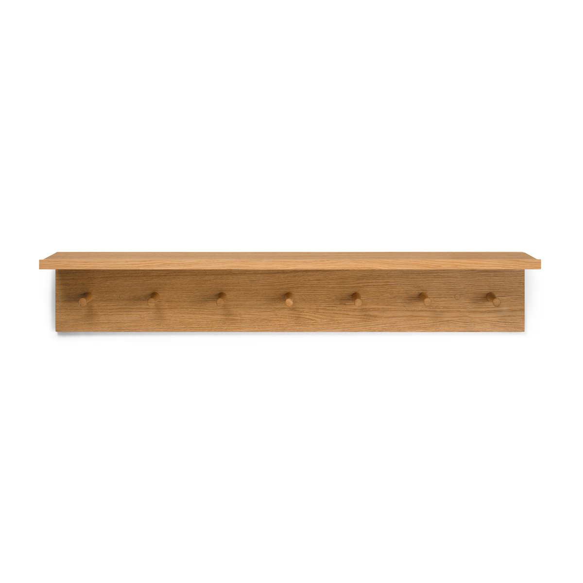 Ferm Living Place Rack hooks and shelf oak Large | Scandinavian Design | Clothes hooks & hangers | Brown