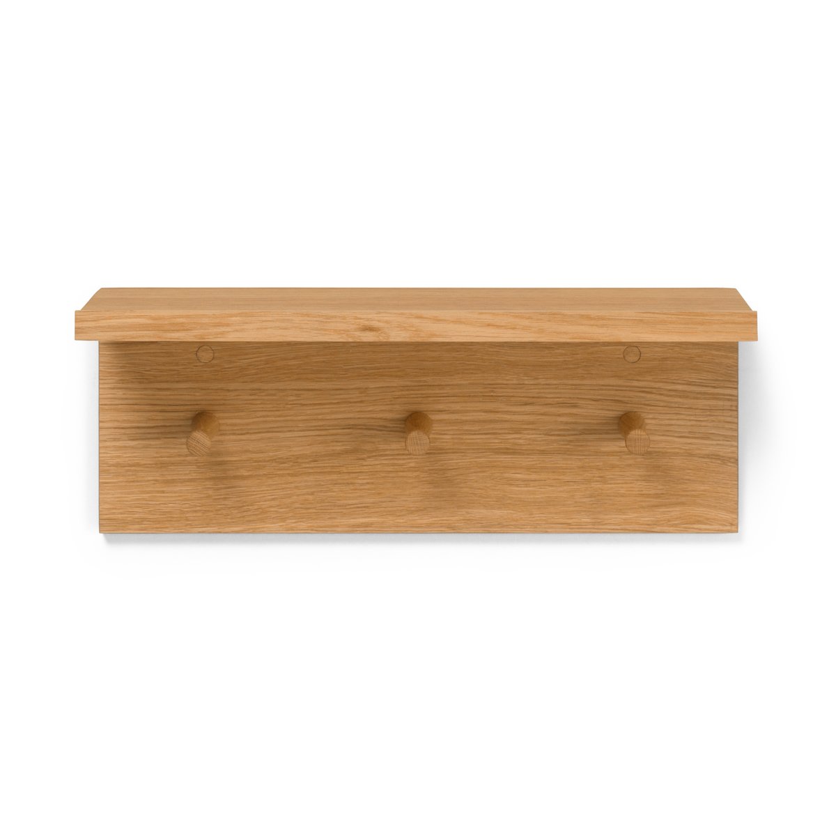 Ferm Living Place Rack hooks and shelf oak Small | Scandinavian Design | Clothes hooks & hangers | Brown
