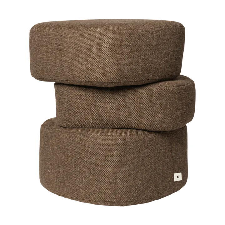 Plyo Staple pouf - Dark brown - Ferm Living