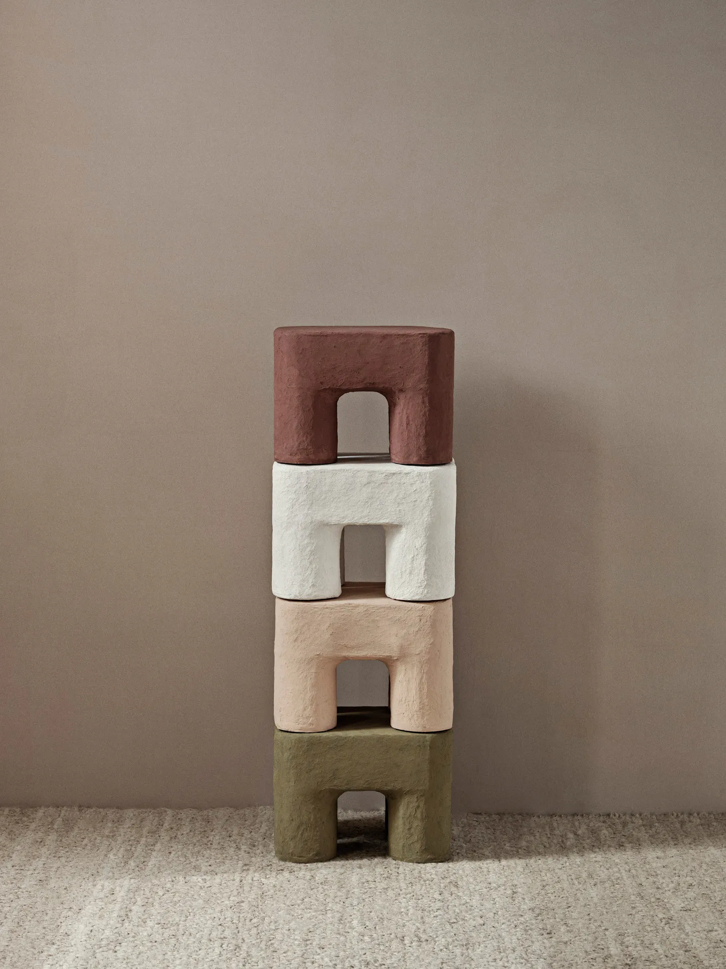 Podo stool, Red Brown Ferm Living