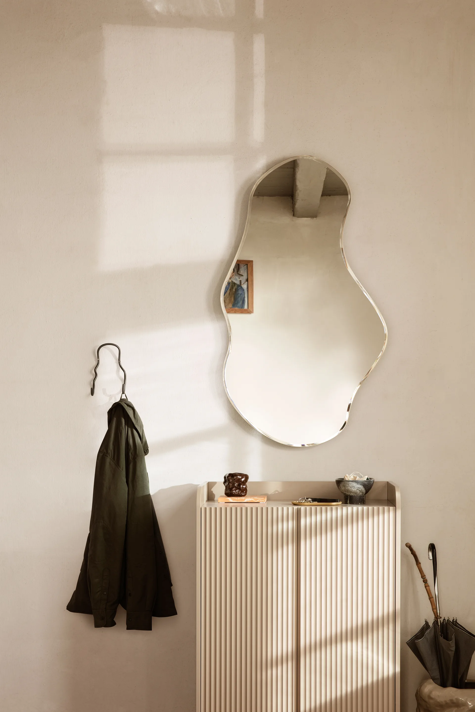 Pond mirror large, Brass Ferm Living