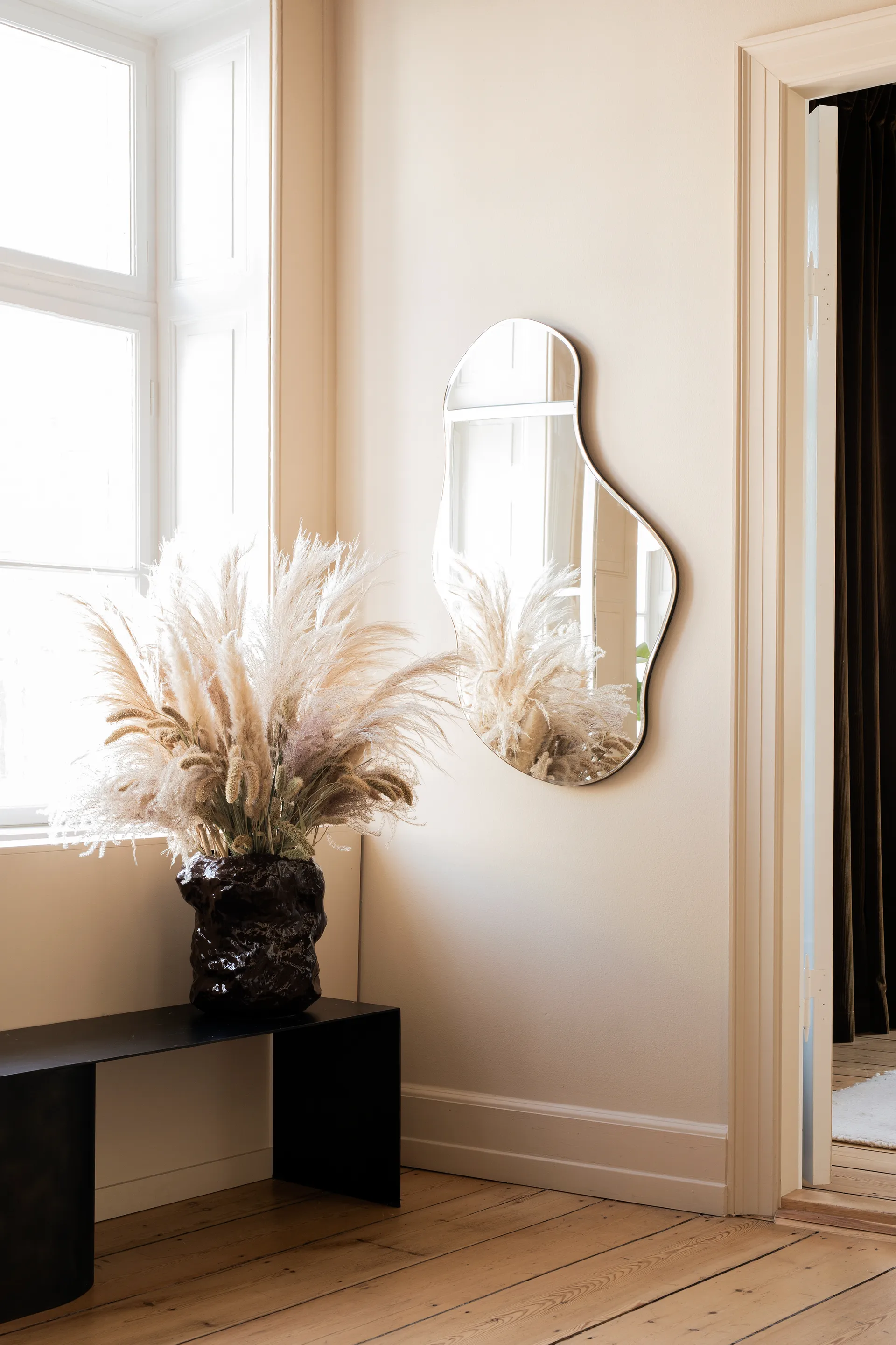 Pond mirror large, Dark chrome Ferm Living