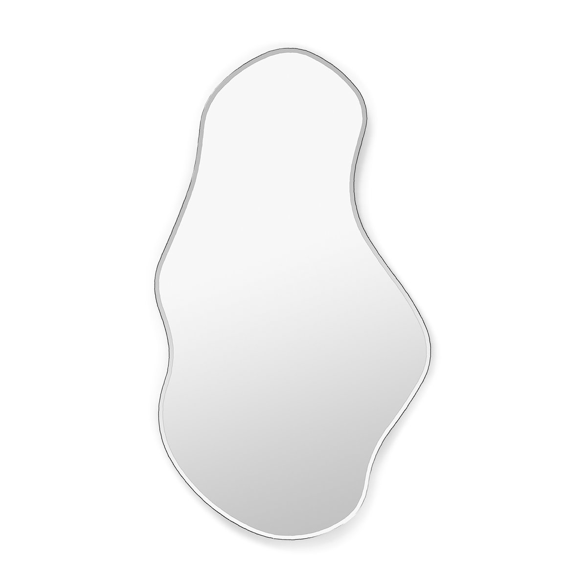 Ferm Living Pond mirror large Dark chrome | Scandinavian Design | Wall mirrors | Silver-coloured