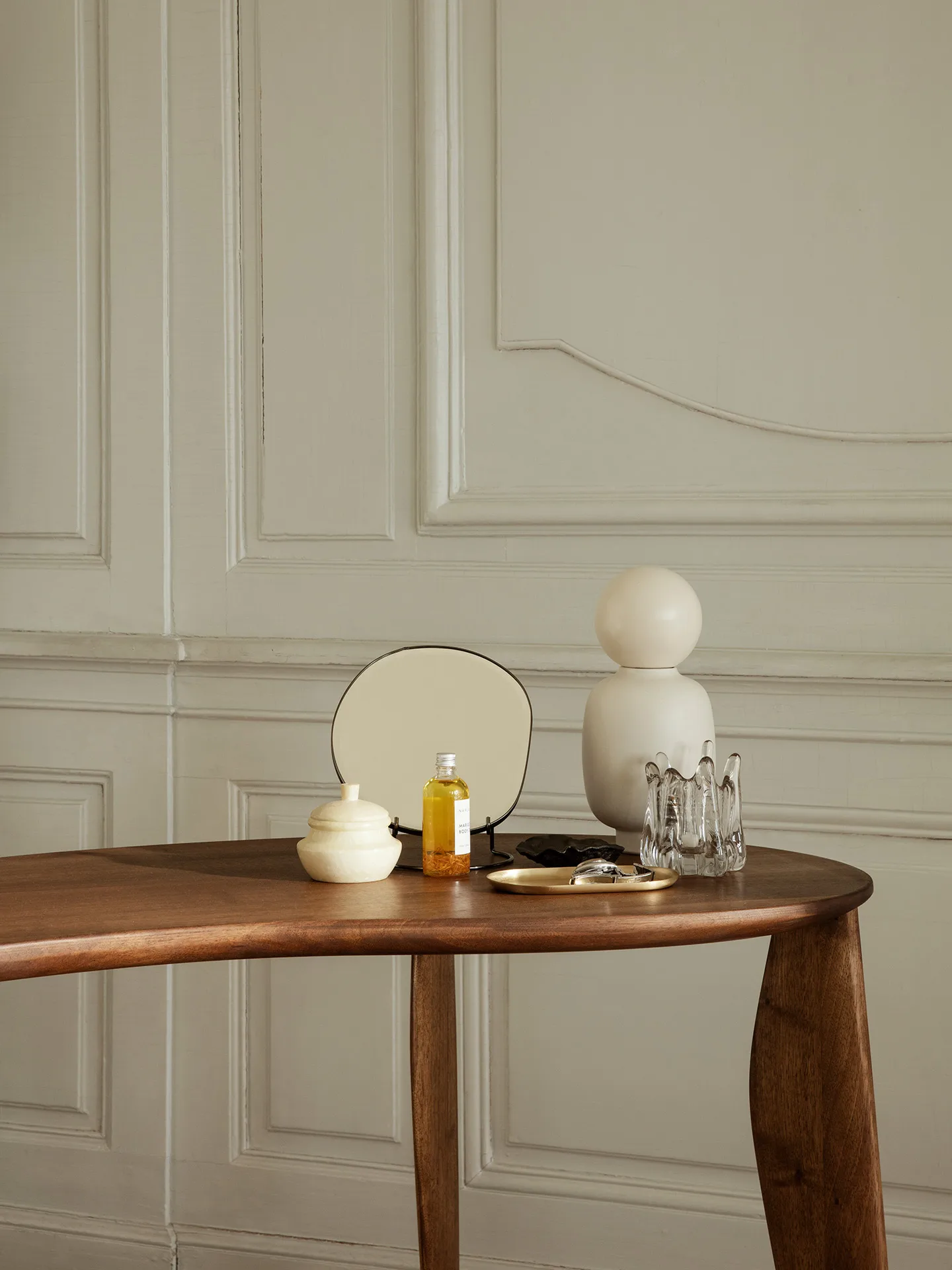 Pond table mirror, Dark chrome Ferm Living