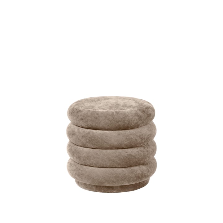 Pouf Round pouf - Fabric faded velvet 26 beige - ferm LIVING