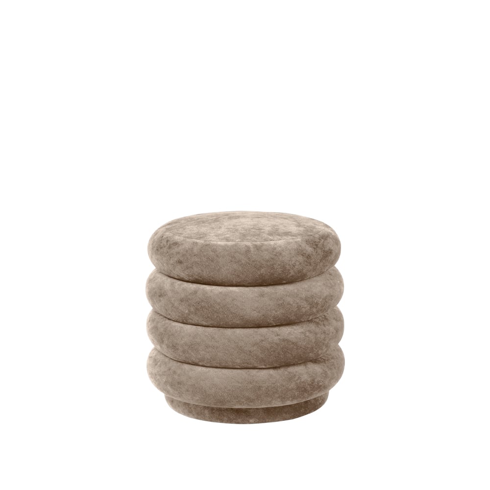 Ferm Living Pouf Round pouf Fabric faded velvet 26 beige