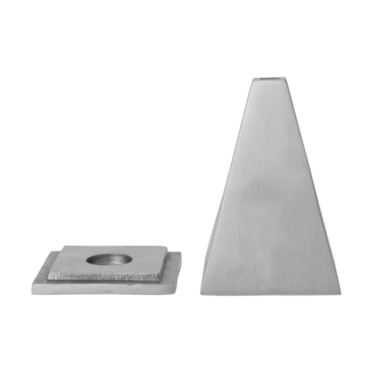 Pyra cone-shaped incense burner, Brushed aluminium Ferm Living