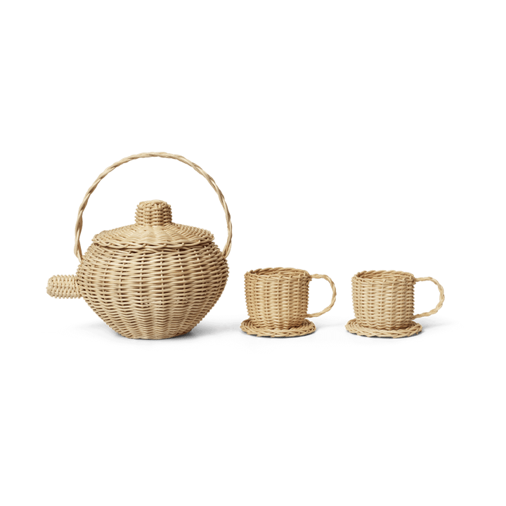 Rattan tea set 3 pieces - Natural - ferm LIVING