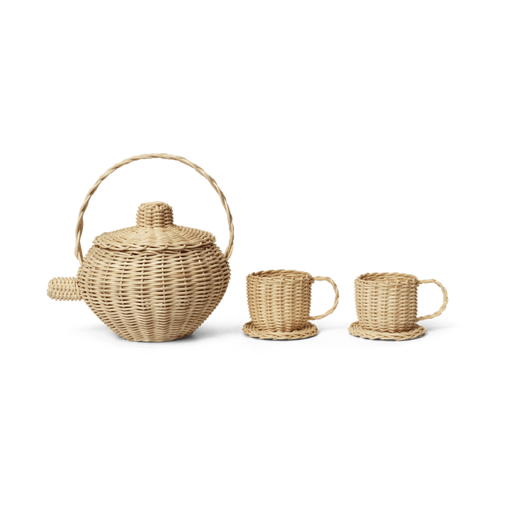 Rattan tea set 3 pieces - Natural - Ferm LIVING