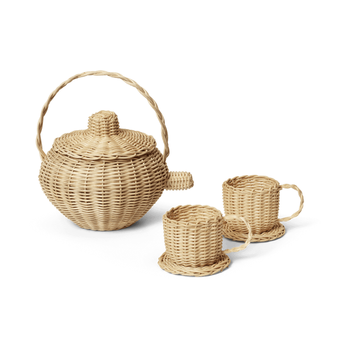 Rattan tea set 3 pieces - Natural - ferm LIVING