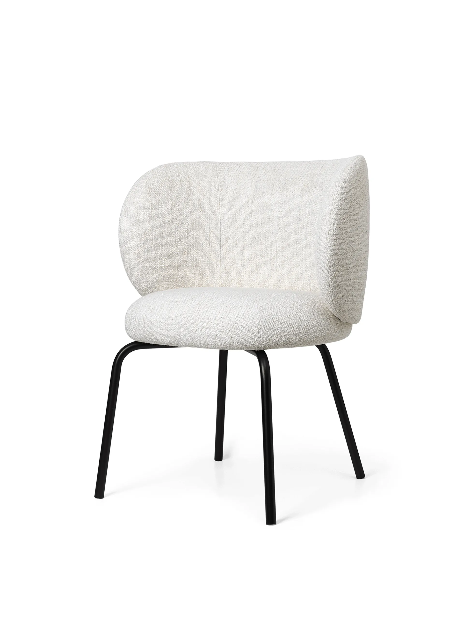 Rico dining chair - bouclé, Off-white-black Ferm Living