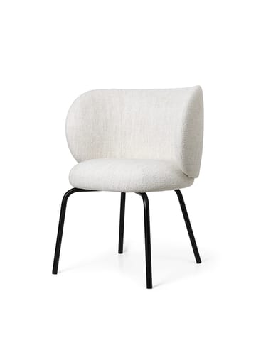 Rico dining chair - bouclé - Off-white-black - ferm LIVING