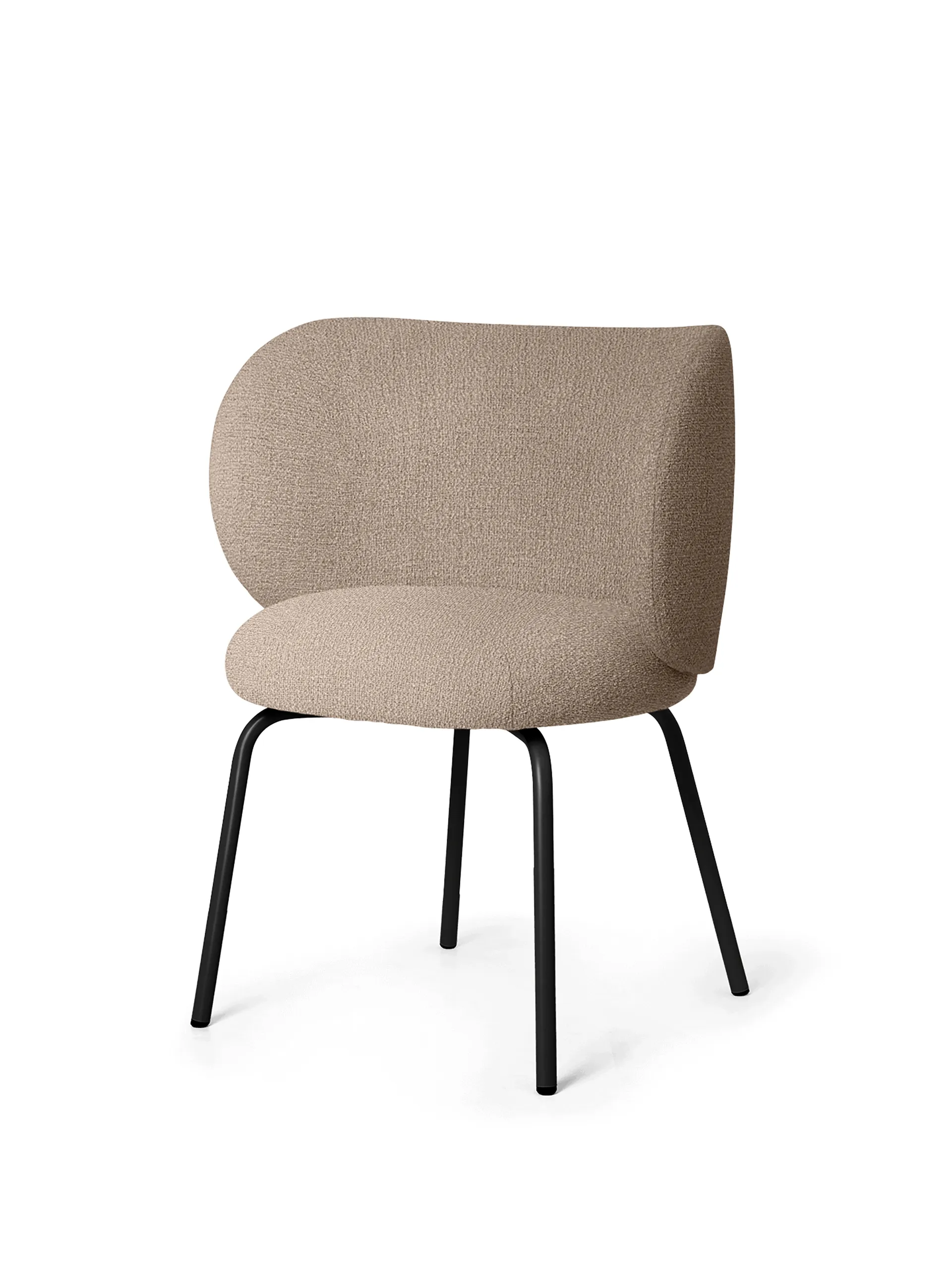 Rico dining chair - bouclé, Sand-black Ferm Living