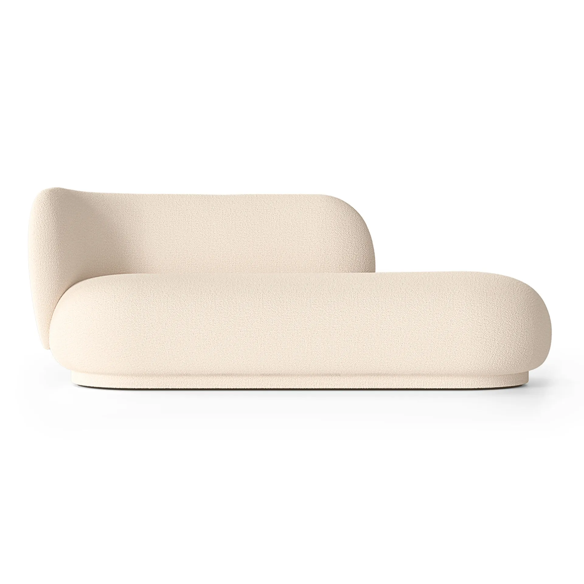 Rico divan chaise bouclé left, Wool off white Ferm Living