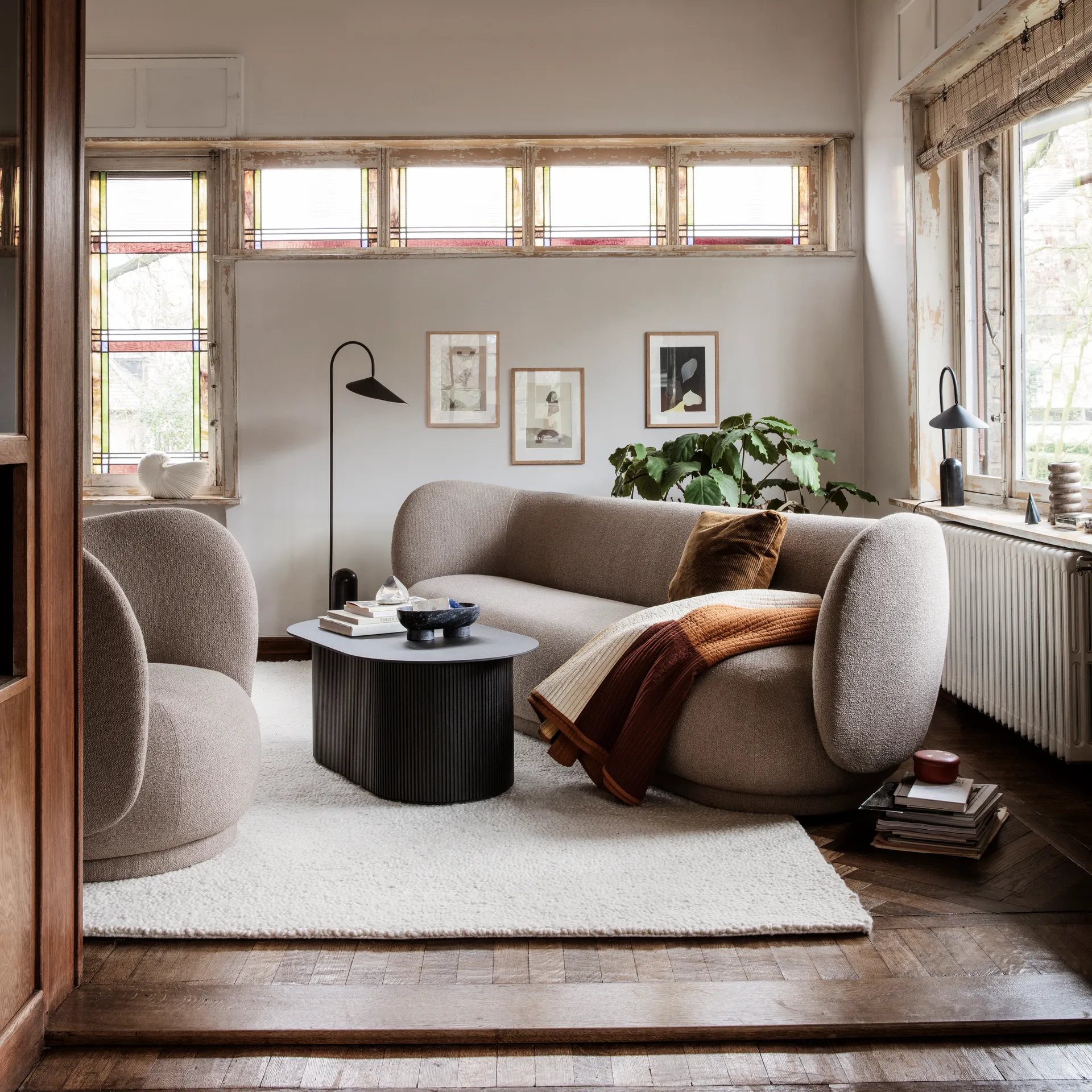 Rico lounge chair bouclé, Sand Ferm Living