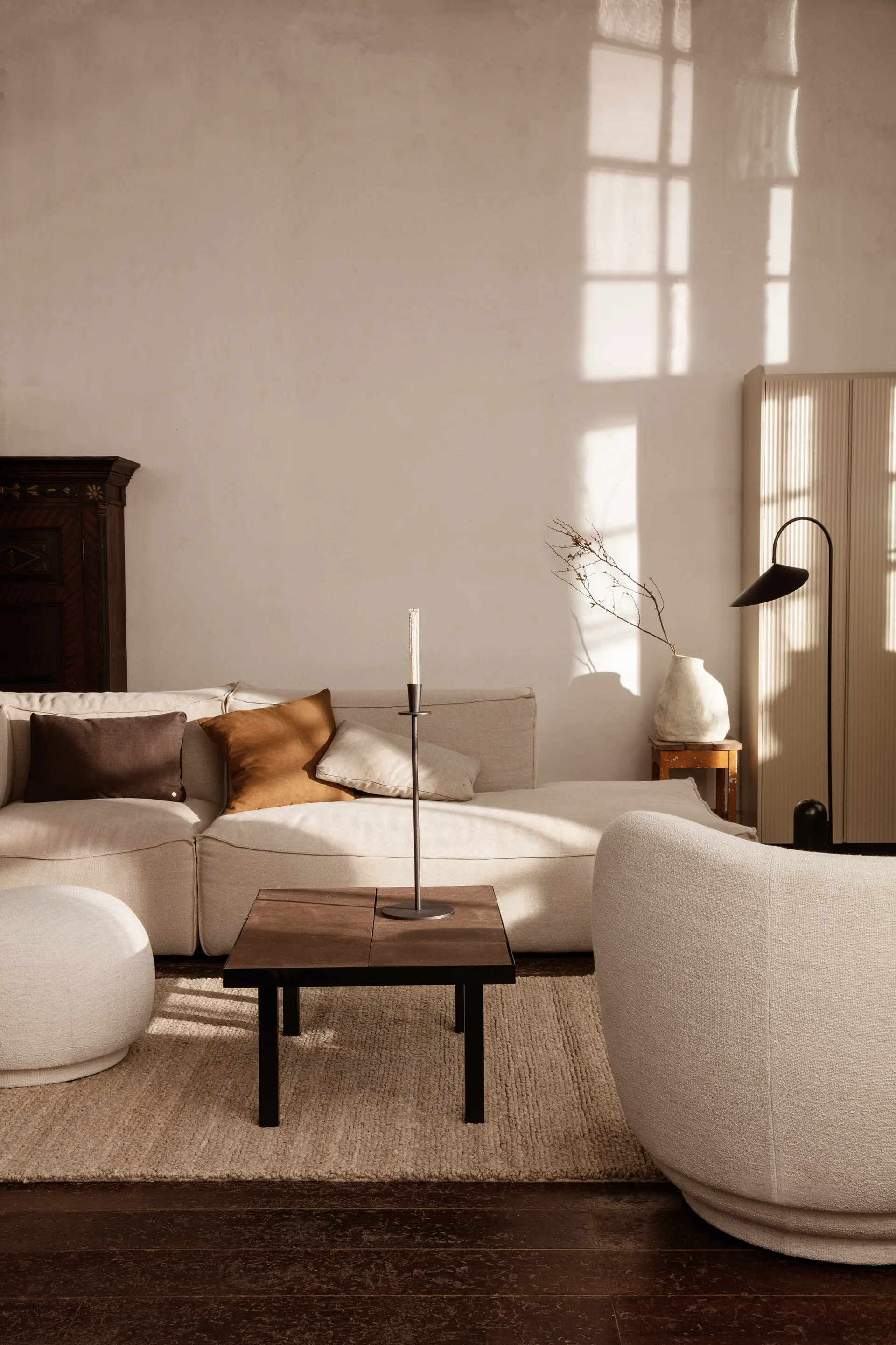 Rico lounge chair bouclé, Wool bouclé off white Ferm Living
