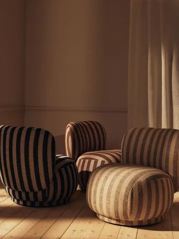 Rico lounge chair piccolo - Louisiana, Sand-chocolate - Ferm Living