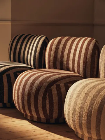 Rico lounge chair piccolo - Louisiana, Sand-chocolate - Ferm Living