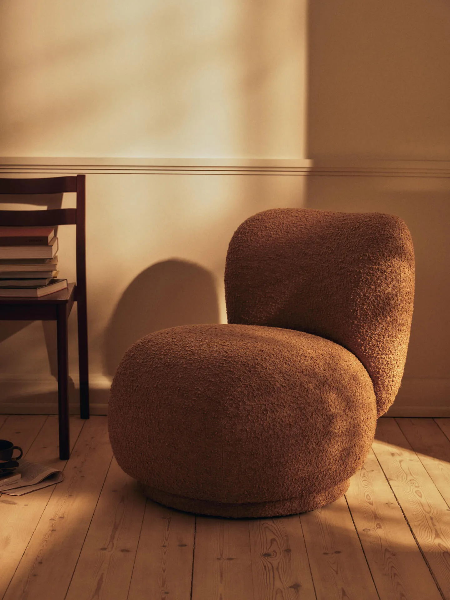Rico lounge chair raw bouclé piccolo armchair, Tan Ferm Living